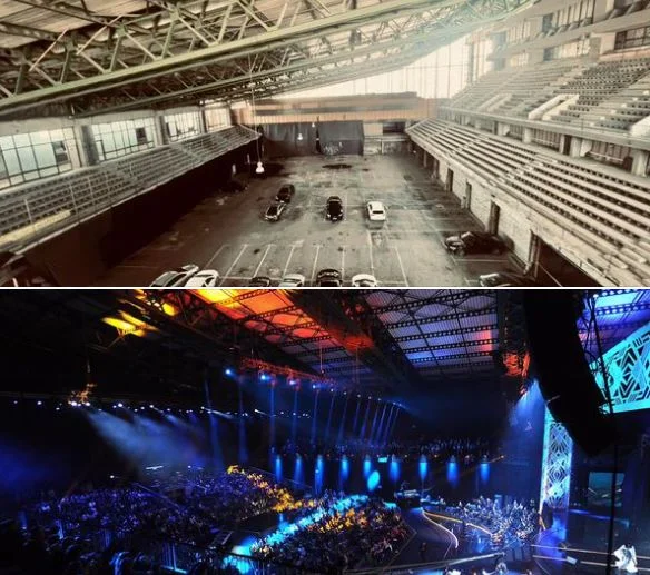Se puede hacer, se componen de textos, Rama progresó publica la imagen de la sala de festivales cuando estaba aparcando.