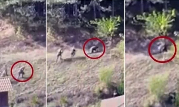 Pamje kur serbët ikin nga Banjska dhe e lënë në rrugë mikun e tyre të plagosur