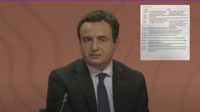 La UE niega a Kurti, publica plan escrito