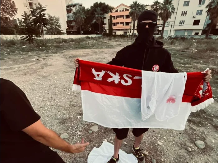 Gjilan's “Ultras Skiftet” clashed with Poles last night, stripped them of requisite and flag