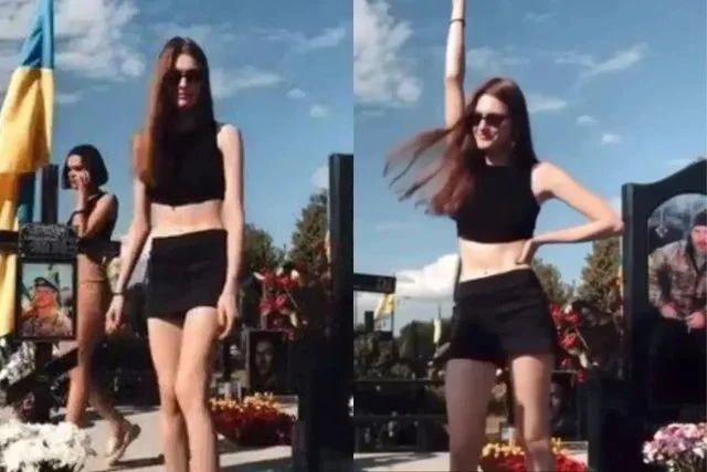 Motrat ukrainase bëjnë twerk mbi varrin e babait të vrarë në luftë, rrezikojnë 5 vite burg