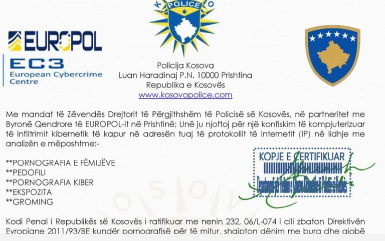 Publikohet dokumenti i falsifikuar që dikush e dërgonte në emër të Policisë