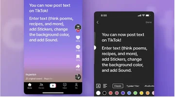 En TikTok sólo podemos publicar texto
