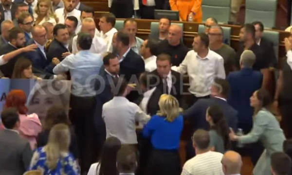 Hajdar Beqa i Der PDK und der VV Halil Thaci beleben fast ihre Fisten