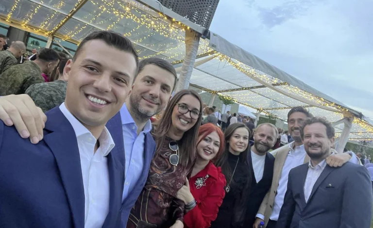 Krasniqi along with Thaci's son at US Embassy Day