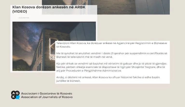 AGK llama a MINT para un procedimiento transparente en la queja ARBK de Kosovo