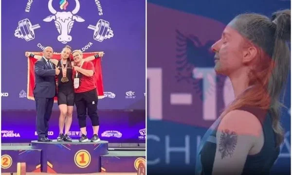 Haltérophilie de 15 ans par Elbasan a déclaré champion d'Europe