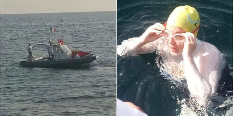 Eva Bouzo viene inviata all'ospedale, interrompe la sfida di nuoto a causa di problemi di salute