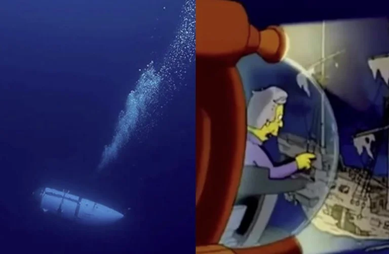 Alle fragen sich: Das Ende des U-Boots, Titan, kommt wie vorhergesagt von der animierten Serie Die Simpsons