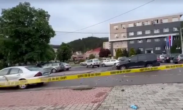 Cinta de seguridad colocada alrededor del municipio Leposavic