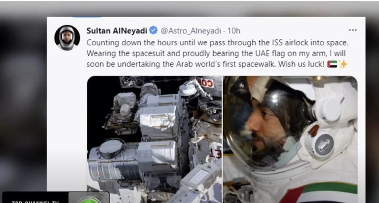 El primer Astronauta árabe para caminar en el espacio, Al Nayad hace historia de su país
