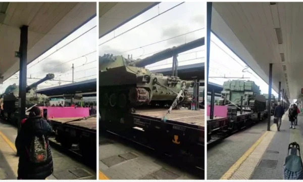 Italia lanza decenas de tanques ucranianos en tren