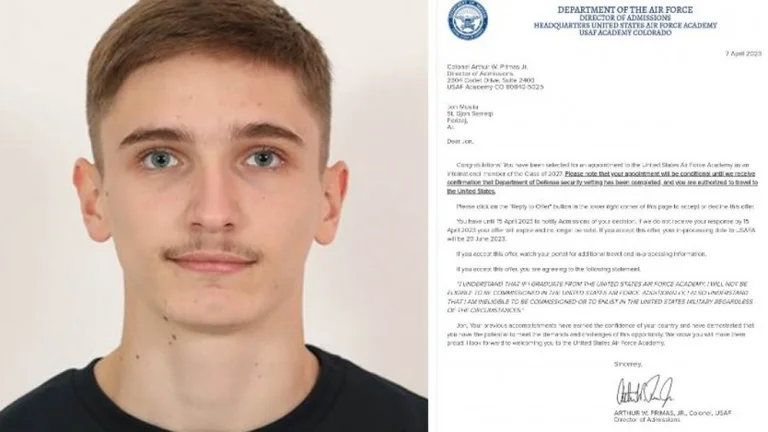La juventud de Kosovo Jon Musliu acepta en la Academia de la Fuerza Aérea de los Estados Unidos