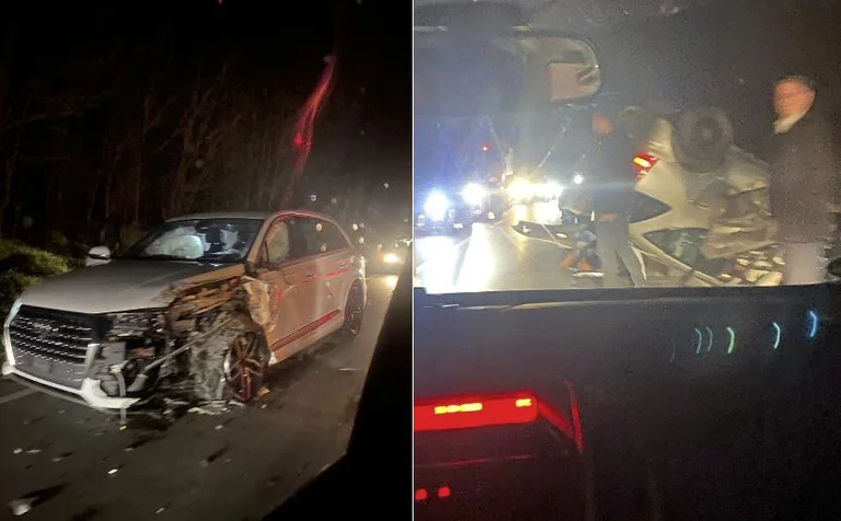 Accidente de tráfico en Peja Street Pristina, roda un coche