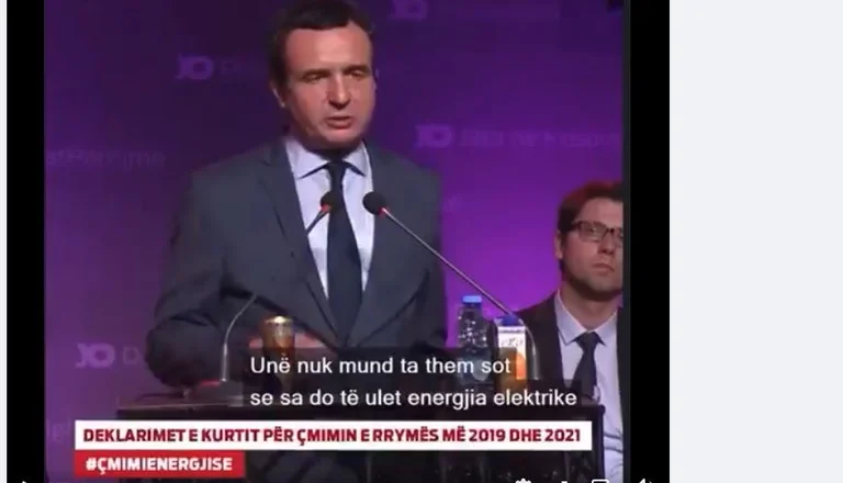 Oggi il prezzo dell'elettricità è salito, Hykmete Bajrami pubblica il video quando Albin Kurti ha detto che avrebbe abbassato il prezzo