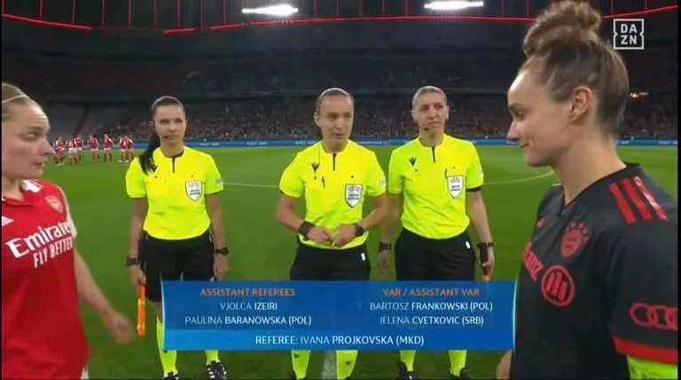 Great. Vjollca Iziari von Gostivar bezieht sich auf das Beyern Arsenal-Duell bei BARAianz Arenaa)
