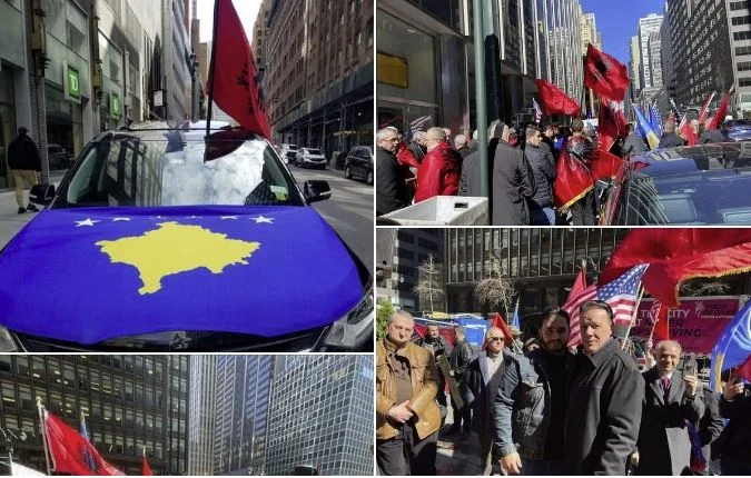 New York Albanians protest association