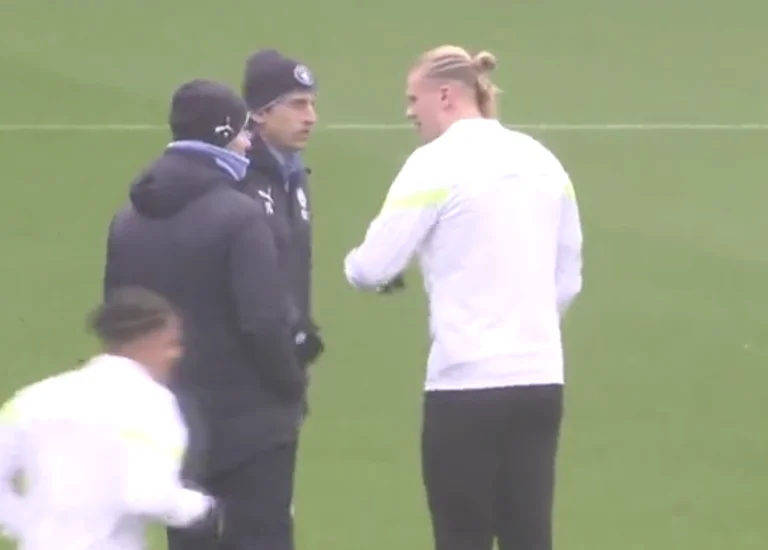 Erling Haaland torna ad allenarsi prima della partita di Leipzing in Champions