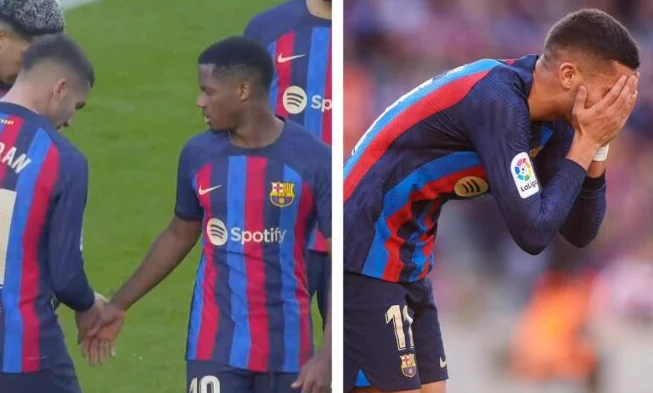 C'est dommage pour Barça de demander une pénalité, le destin de Torres se bat pour la balle.