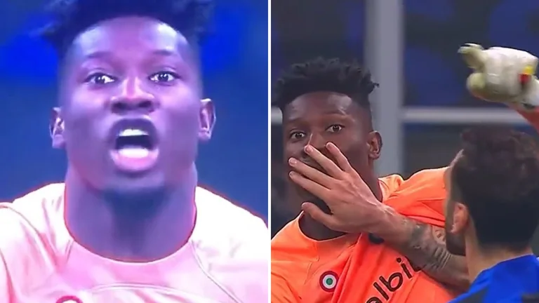 Onana hooks he is charged with grave charges Edin Dzeko in the middle of the Champions League match