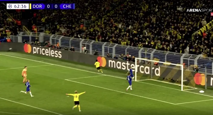 What action was this Dortmund marks Chelsea in the Champions League.