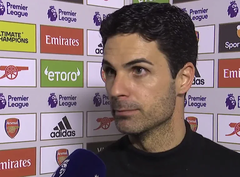 C'e' la gara del titolo qui? Questo è Michael Arteta dopo la perdita di Manchester City.