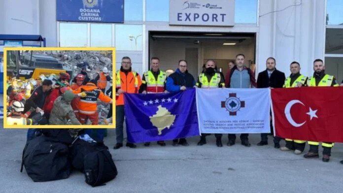 Kosovo Freiwillige nehmen 26-jährige aus Ruinen neun Tage nach Erdbeben in der Türkei