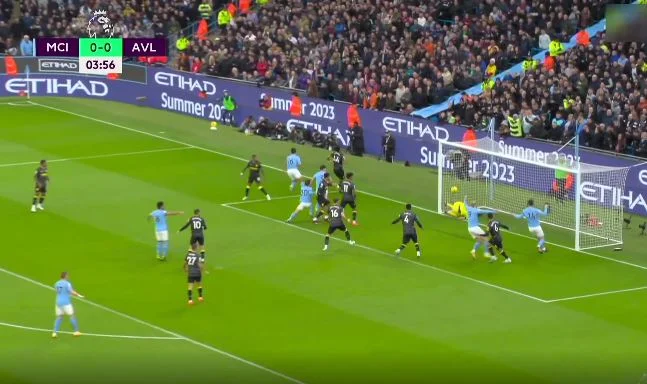 Cinq minutes de jeu et Man City scores Aston Village