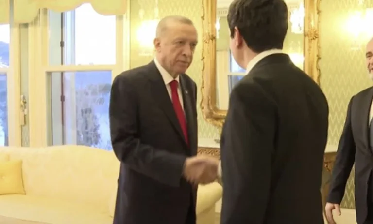 “Willkommen, Merhaba, wie sind Sie” Bilder aus der Kurti-Erdogan-Meeting
