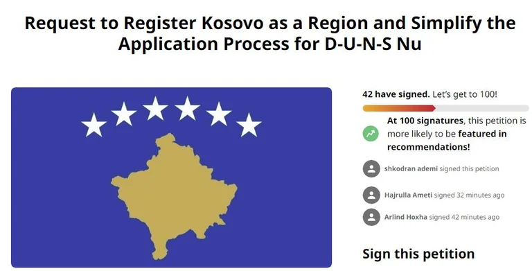 Kosovo's admission to D- begins U- N-S unique numeric business identification system