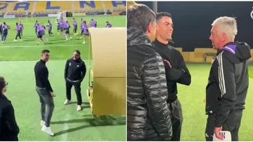Real wird im Al Nassr Stadium trainiert, Ronaldo erscheint in Spanisch Club Übung