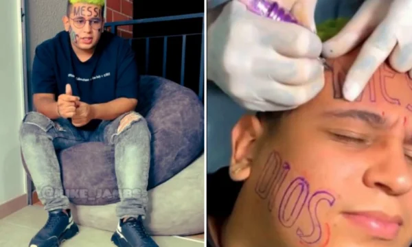 Il a tatoué le nom de Mess sur son front, le jeune homme regrette l'action