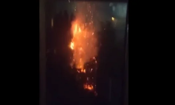 The fireworks set the house yard on Ferizaj on fire