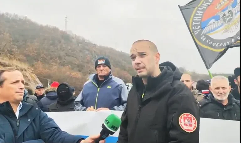 Vucinic's Putin man Damjan Knezevic near the Jarinje border