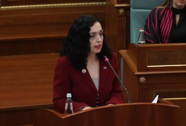 Unprecedented: President talks about her appearance in the annual speech, critics call them anti-Kosovars