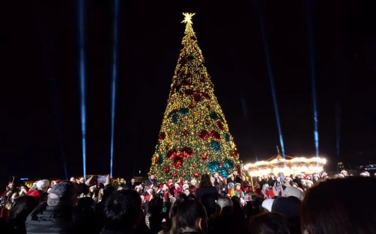 Tree lights on “Square Skenderbej”