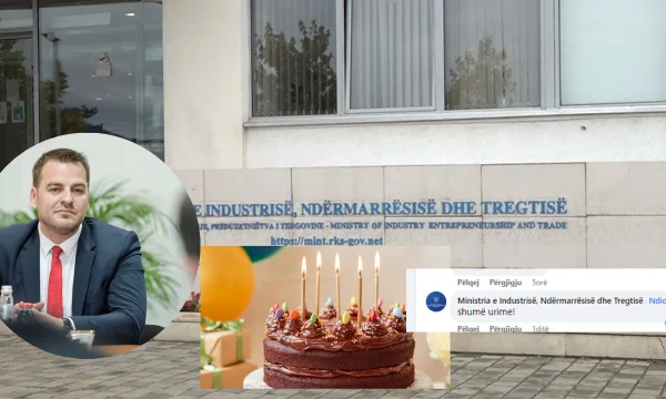 The official site of the Ministry of Roseta Hajdari is used to wish Armen Muja's son a happy birthday