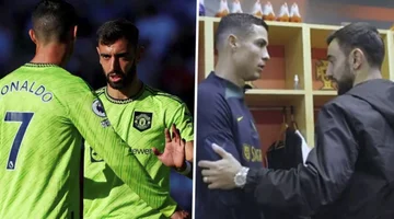 Bruno Fernandes bezieht den peinlichen Moment mit Ronaldo im Strip Store.