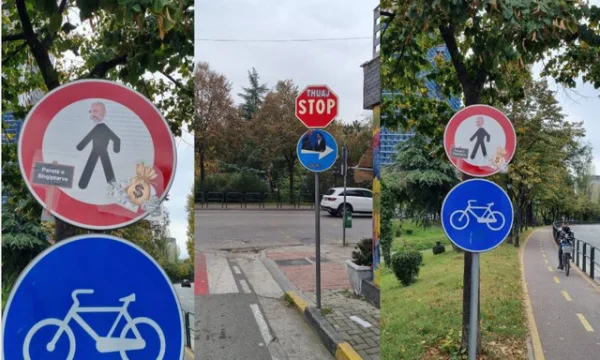 FOTO- Protesta e opozitës, tabelat e sinjalistikës “zëvendësohen” me Ramën