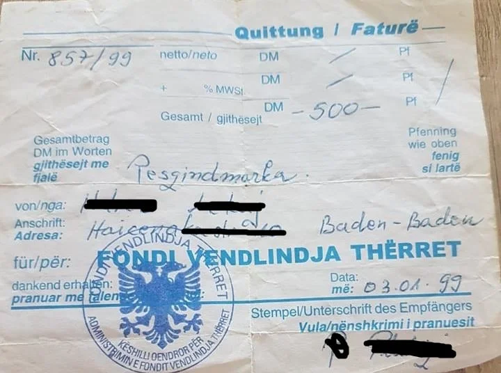 Così sembrava il documento per il pagamento del fondo “