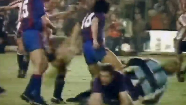 You remember the moment Maradona started the big fight with the Athletic Bilbao players in the Cupa del Rey final