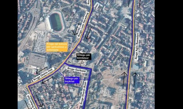 Diese Straßen von Pristina heute, morgen und morgen sind einstraßenstraßen