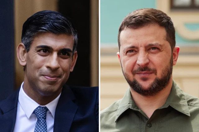 La prima notte come primo ministro Richi Sunak parla con Volody Zelensky