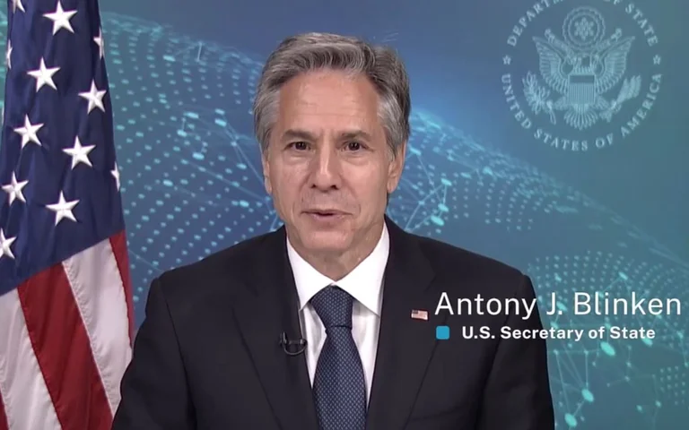Blinken in Albright's words addresses the Forum for Women, Peace and Security: It defended NATO intervention
