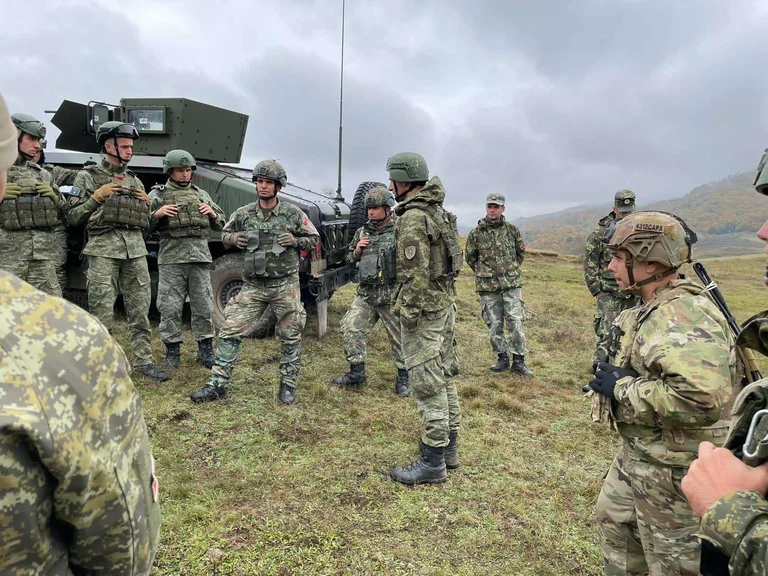 Kossovo Land Troops, Albania's With Brotherly Training