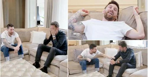 The reporter doesn't believe the eyes he's interviewing Messi'n: Starts to cry because of emotion