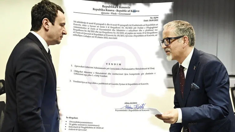 Salute pubblica sulla nota: Albin Kurti prende una decisione che va a favore dell'ospedale, che è il direttore Arben Vitia