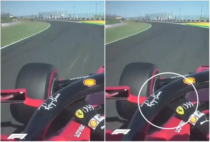 Si rompe lo specchio durante la gara video Leclerc guidando una mano a turno diventa virale