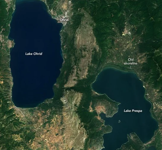 NASA publishes satellite images from the Balkans: Lake Ohrid, world's oldest Prespa