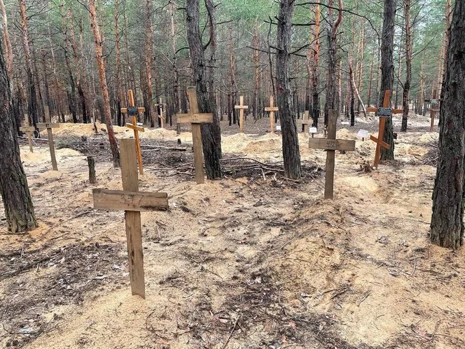 Other Russian atrocities: Mass grave discovered in the liberated city of Izyum